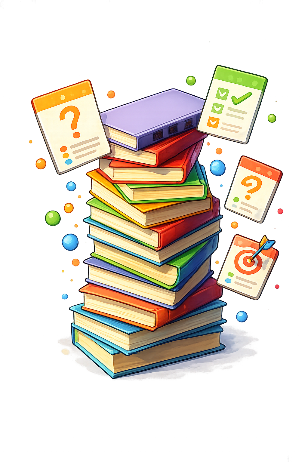 Illustration de livres colorés pour Color Quiz